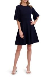 Ted Baker Flutter Sleeve Fit & Flare Sweater Dress at Nordstrom