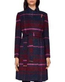 Ted Baker Fredye Check Long Wrap Coat Women - Bloomingdale s at Bloomingdales