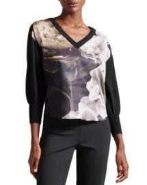 Ted Baker Hanalyy Printed Front Sweater Bloomingdales at Bloomingdales