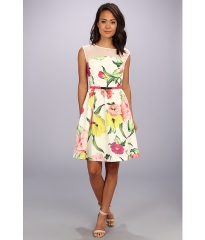 Ted Baker Iberis Flowers At High Tea Print Dress Cream at Zappos