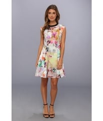 Ted Baker Jeneyy Electric Day Dream Dress Lemon at Zappos