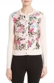 Ted Baker KARLIA Blossom Jacquard Cardigan in Nude Pink at Amazon