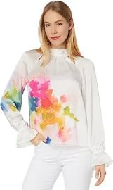 Ted Baker Kattyia High Neck Long Sleeve Blouse with Cutout at Womens Clothing store at Amazon