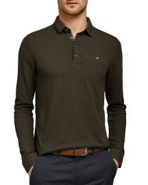 Ted Baker Krispie Textured Long-Sleeve Polo Bloomingdales at Bloomingdales