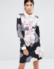 Ted Baker Lascii Porcelain Rose Collar Dress at asos com at Asos