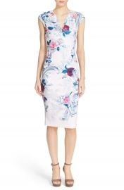 Ted Baker London   x27 Acanthus Scroll  x27  Floral Print Midi Dress   Nordstrom at Nordstrom