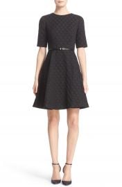 Ted Baker London  Cealine  Belted Texture Fit   Flare Dress at Nordstrom