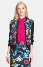 Ted Baker London  Deia  Floral Print Mixed Media Cardigan at Nordstrom