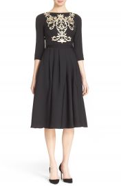 Ted Baker London  Shamari  Embroidered Bodice Midi Dress at Nordstrom