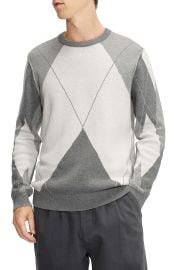 Ted Baker London Avebury Argyle Crewneck Sweater in Grey  at Nordstrom