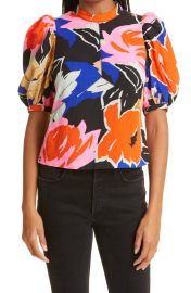 Ted Baker London Azura Floral Puff Sleeve Blouse at Nordstrom