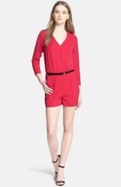 Ted Baker London Belted Blouson Romper in Red at Nordstrom