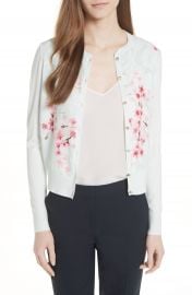 Ted Baker London Blossom Woven Front Cardigan at Nordstrom