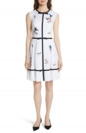 Ted Baker London Bow Trim Embroidered Dress at Nordstrom