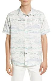 Ted Baker London Briary Wave Print Short Sleeve Button-Up Shirt at Nordstrom