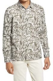 Ted Baker London Cellent Animal Print Long Sleeve Button-Up Shirt at Nordstrom