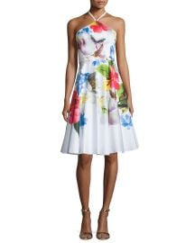 Ted Baker London Corpina Floral Sleeveless Halter Dress  White at Neiman Marcus