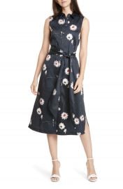 Ted Baker London Daisy Print Sleeveless Stretch Cotton Shirtdress   Nordstrom at Nordstrom