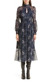 Ted Baker London Deluna Floral Long Sleeve Chiffon Dress at Nordstrom