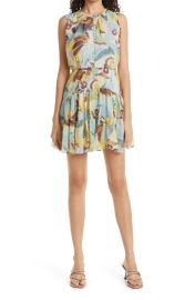 Ted Baker London Ellain Button Front Tiered Minidress in Pale Green at Nordstrom