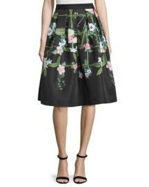 Ted Baker London Emmalin Secret Trellis Full Skirt Black at Neiman Marcus