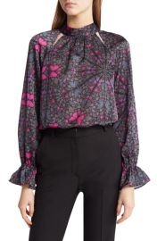 Ted Baker London Heiydii Mosaic Print Mock Neck Blouse at Nordstrom