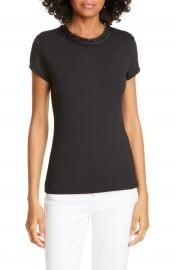 Ted Baker London Jacii Embellished Neck Fitted Tee   Nordstrom at Nordstrom