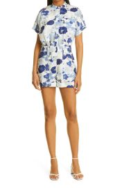 Ted Baker London Jensine Print Utility Pocket Linen Romper at Nordstrom