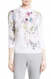 Ted Baker London Kikka Passion Flower Print Sweater at Nordstrom