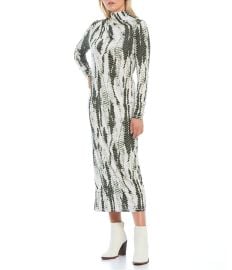 Ted Baker London Kyliea Abstract Print Mock Neck Long Sleeve Bodycon Midi Dress  Dillardx27s at Dillards