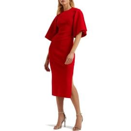 Ted Baker London Lounia Fluted Sleeve Body-Con Sweater Dress at Nordstrom