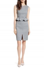 Ted Baker London Nadaed Bow Detail Textured Peplum Dress at Nordstrom