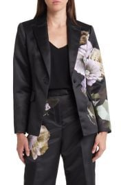 Ted Baker London Nayaa Floral Print One-Button Blazer at Nordstrom