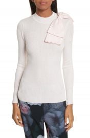 Ted Baker London Nehru Bow Skinny Rib Knit Sweater at Nordstrom