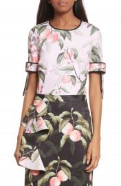 Ted Baker London Peach Blossom Bow Sleeve Top at Nordstrom