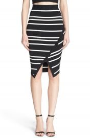 Ted Baker London Petulia Stripe Faux Wrap Midi Skirt at Nordstrom