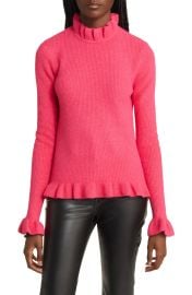 Ted Baker London Pipalee Ruffle Rib Sweater at Nordstrom