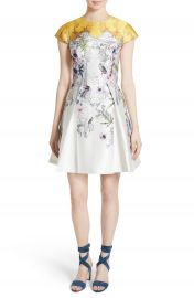 Ted Baker London Reliat Passion Flower Cap Sleeve Dress at Nordstrom