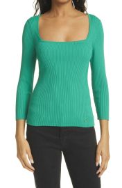 Ted Baker London Rib Square Neck Top at Nordstrom