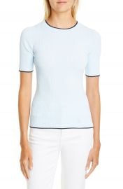 Ted Baker London Ribbed Tipped Detail Short Sleeve Sweater   Nordstrom at Nordstrom