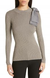 Ted Baker London Saaydie Bow Trim Metallic Sweater   Nordstrom at Nordstrom