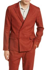 Ted Baker London Shutton Stretch Wool Linen Double Breasted Blazer at Nordstrom