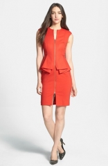 Ted Baker London Structured Peplum Cotton Blend Sheath Dress at Nordstrom