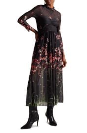 Ted Baker London Susenna Floral Mesh Midi Dress at Nordstrom