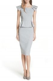 Ted Baker London Ted Working Title Daizid Pleat Shoulder Peplum Dress at Nordstrom