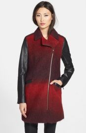 Ted Baker London and39Annamaeand39 Ombrand233 Moto Jacket with Leather Sleeves at Nordstrom