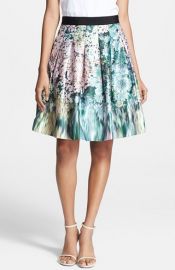 Ted Baker London and39Glitchand39 Floral Print A-Line Skirt at Nordstrom