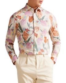 Ted Baker Lorva Cotton Floral Print Button Down Shirt Bloomingdales at Bloomingdales