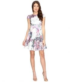 Ted Baker Mah Illuminated Bloom Skater Dress Purple at Zappos