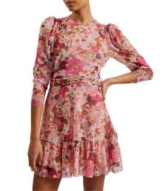 Ted Baker Mildrd Mesh Mini Dress With Shoulder Gathers com at Zappos